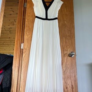 White House Black Market Elegant White and Black Maxi Dress